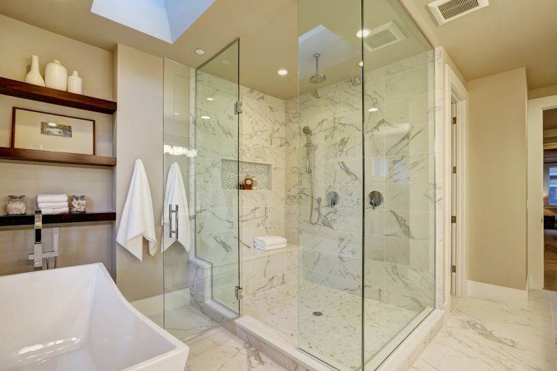 Open Concept Shower with Corner Entry