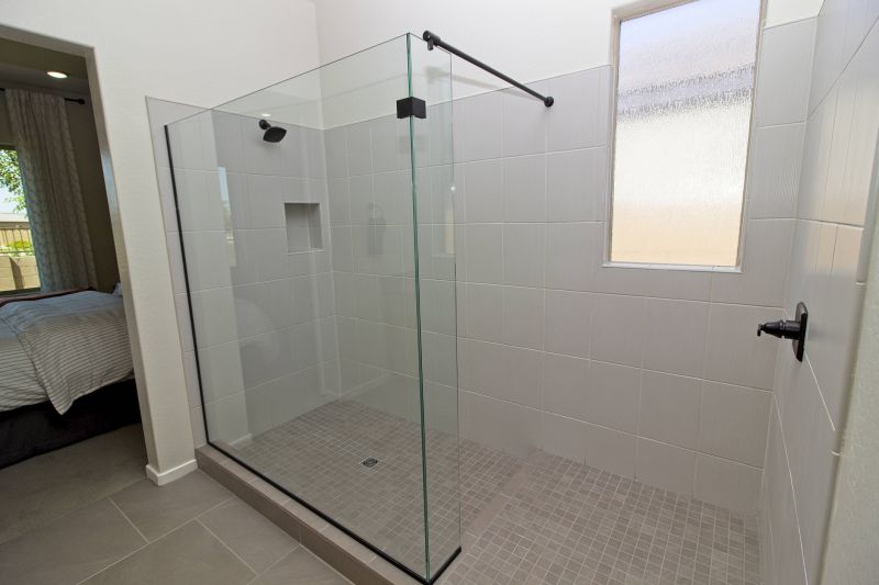 Glass Panel Shower with Accent Wall